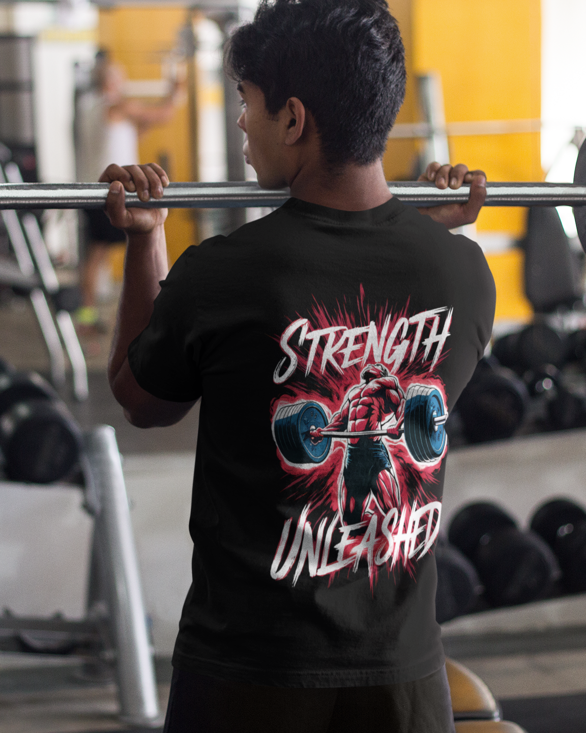 Strength Unleashed Printed Round Neck Half Sleeve Black T-shirt