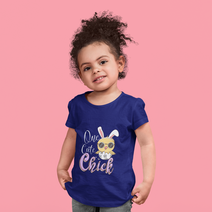 "One Cute Chick" Girls' Easter T-Shirt - 100% Cotton