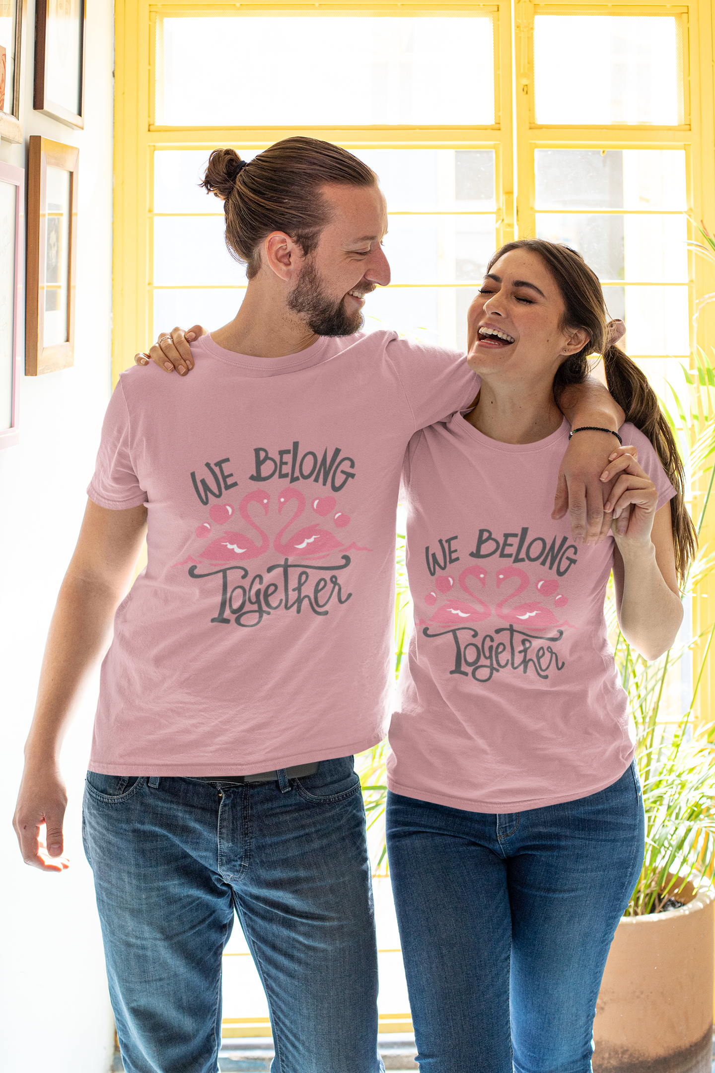 Perfect Pair: Flamingo-Themed ‘We Belong Together’ Flamingo Pink T-Shirt
