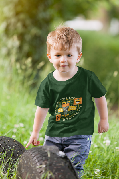 Cute Pilot Bear "Airborne Division" T-Shirt for Toddlers | 100% Cotton