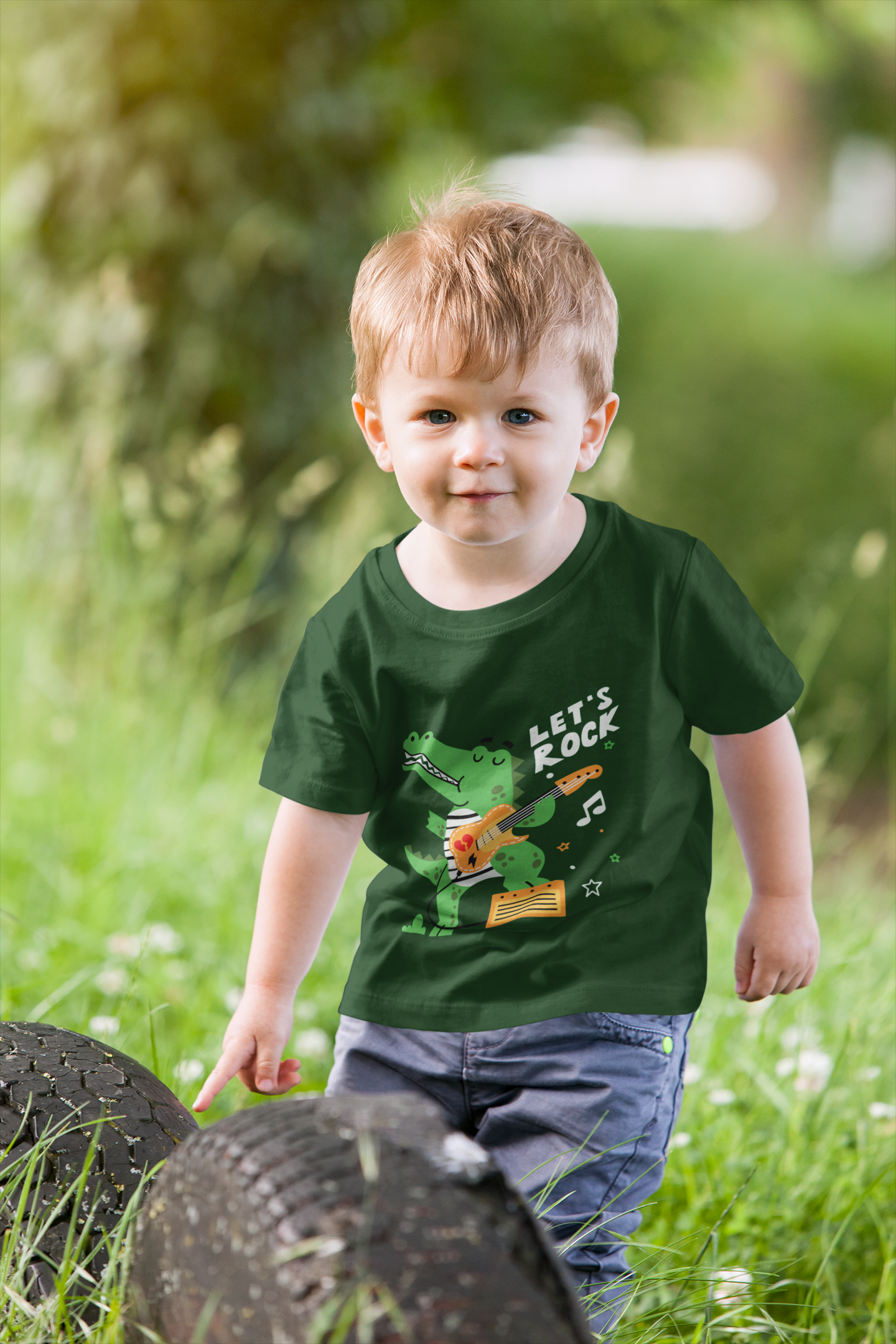 "Let's Rock" Alligator Toddler Tee – Funny 100% Cotton Kids Shirt