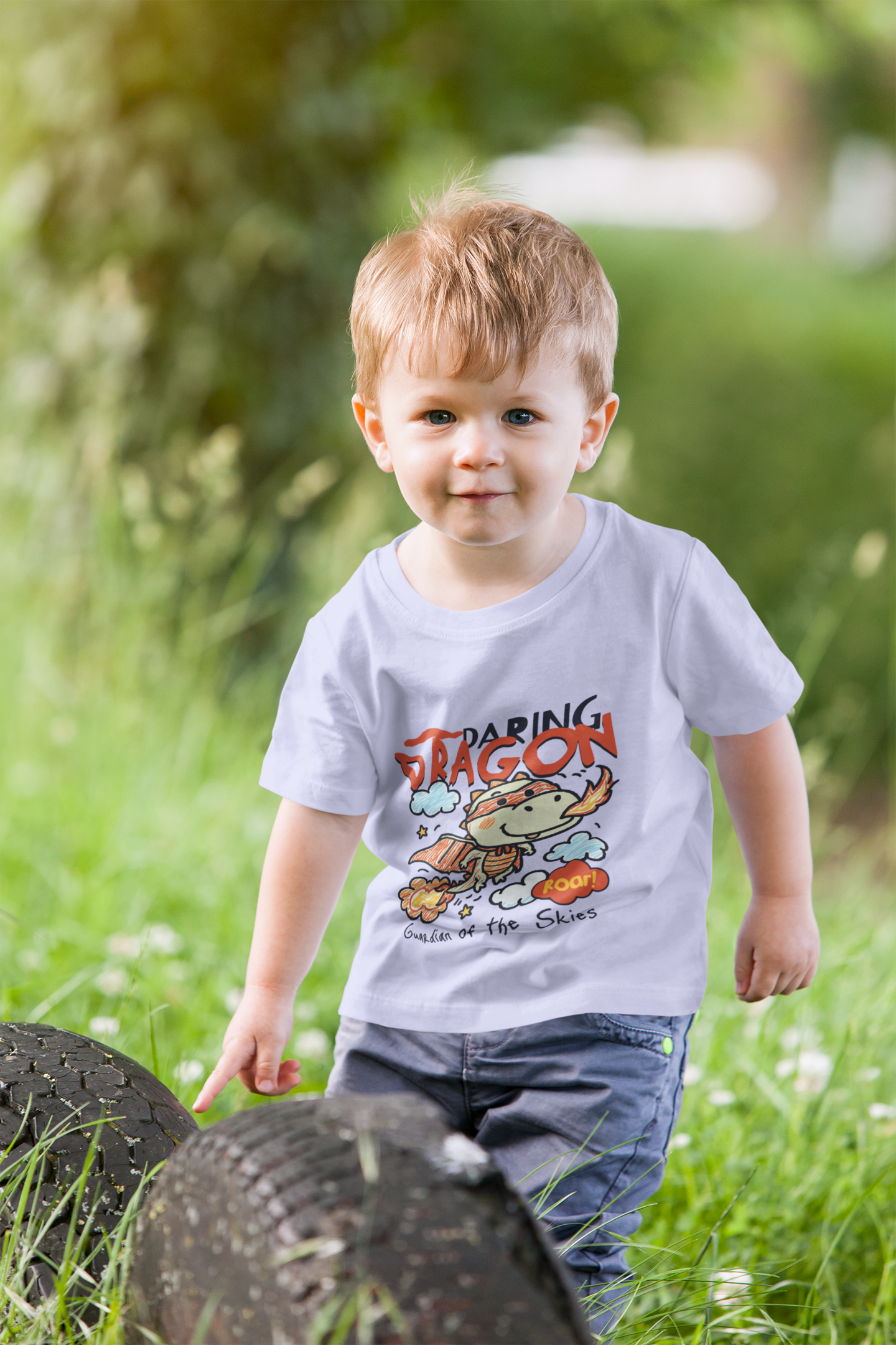 Cute Flying Dragon "Guardian" T-Shirt for Toddlers | 100% Cotton