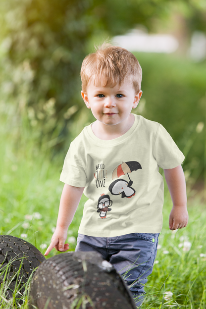 Cute Baby Boy Tshirt - Penguin T-Shirt "Hello Little One" Design