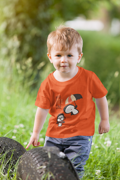 Cute Baby Boy Tshirt - Penguin T-Shirt "Hello Little One" Design