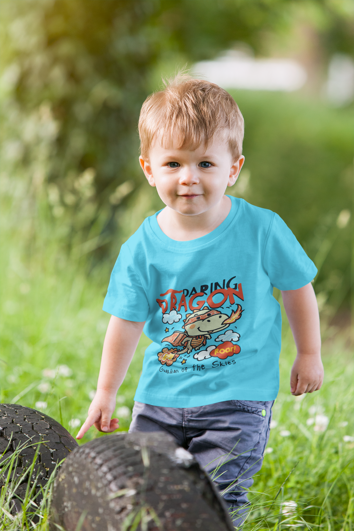 Cute Flying Dragon "Guardian" T-Shirt for Toddlers | 100% Cotton