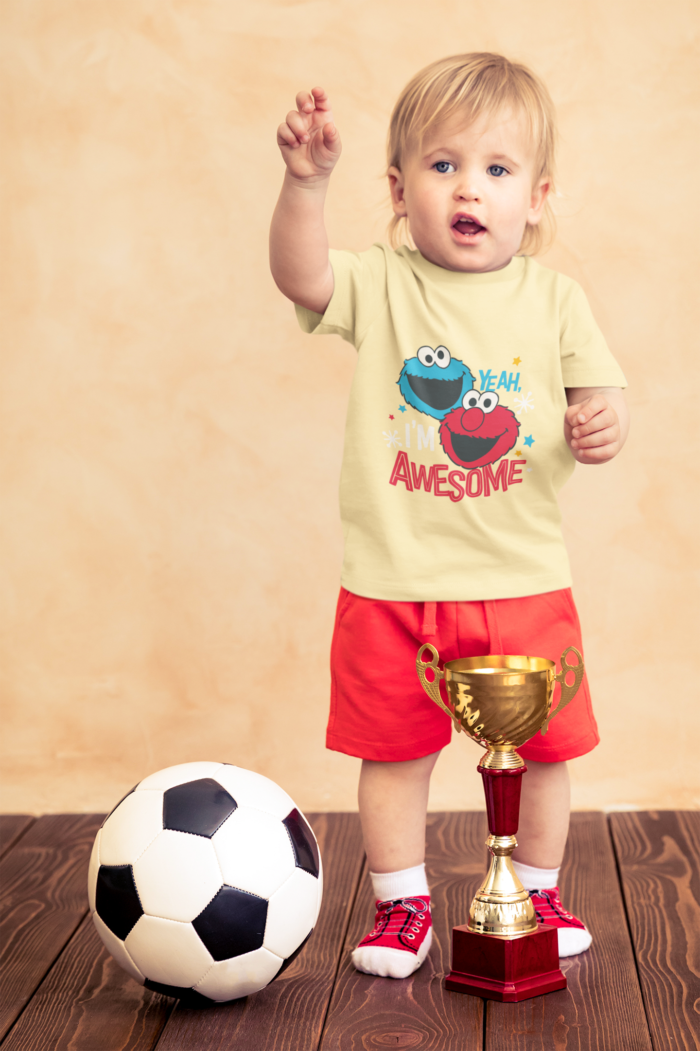 Yeah, I'm Awesome" Elmo & Cookie Monster Toddler Tee – Funny 100% Cotton Kids Shirt