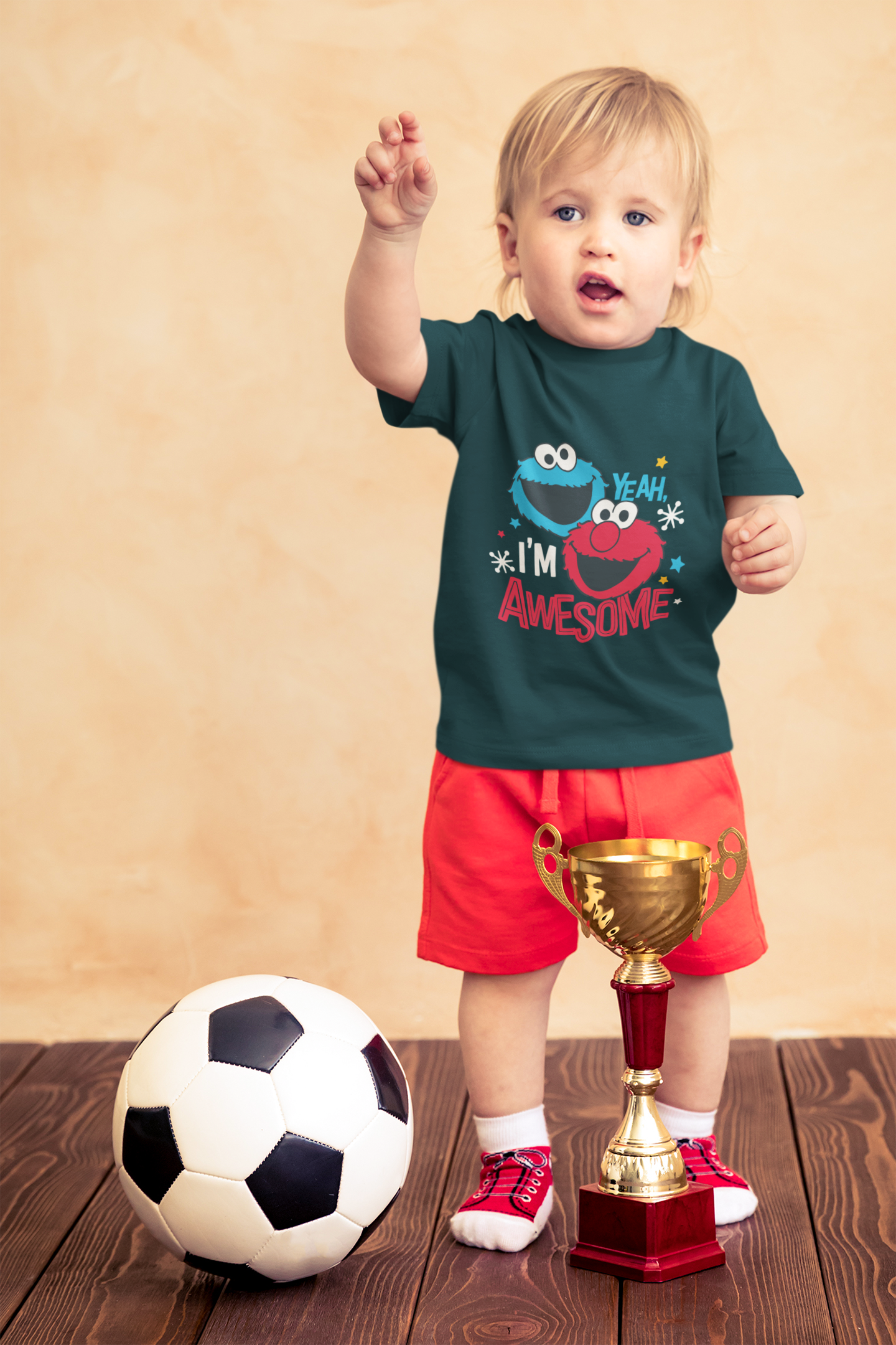 Yeah, I'm Awesome" Elmo & Cookie Monster Toddler Tee – Funny 100% Cotton Kids Shirt
