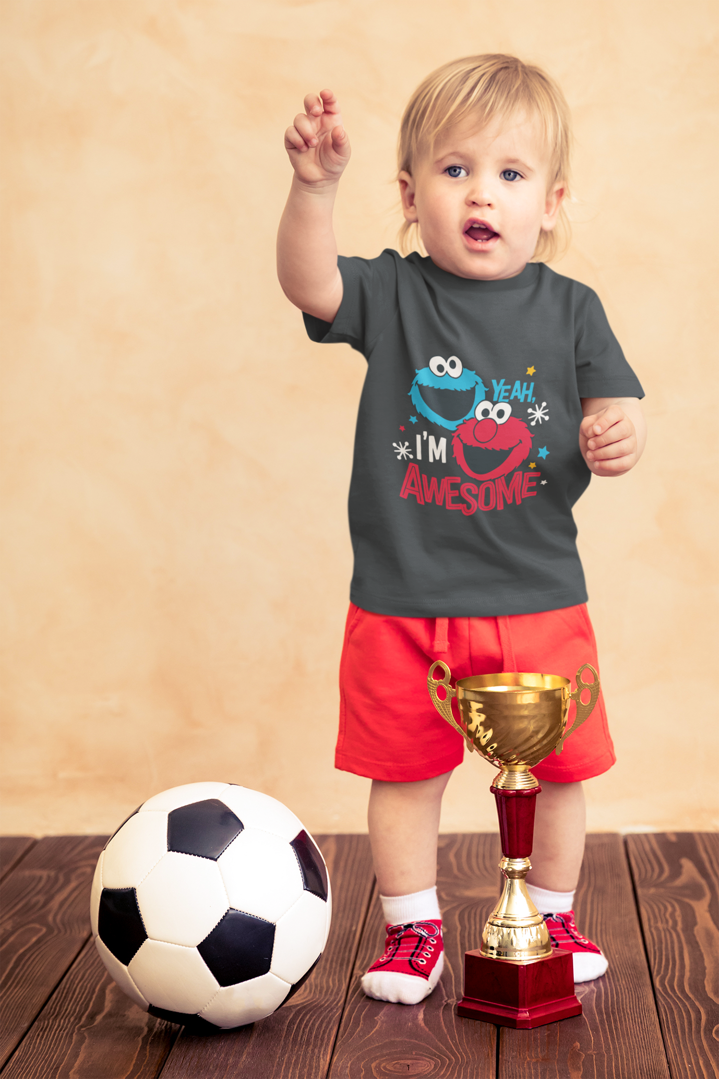Yeah, I'm Awesome" Elmo & Cookie Monster Toddler Tee – Funny 100% Cotton Kids Shirt