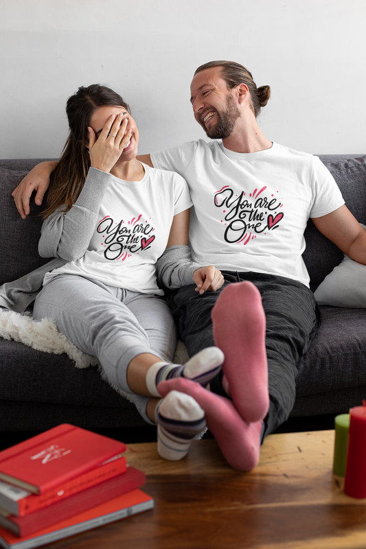 Declare Your Love: Crisp White Tee with ‘You Are The One’ Design