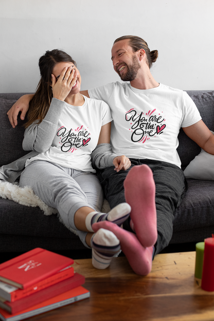 Declare Your Love: Crisp White Tee with ‘You Are The One’ Design