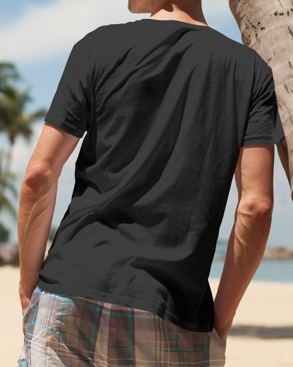 Stay Sanskari Round neck Half Sleeve Black T-Shirt